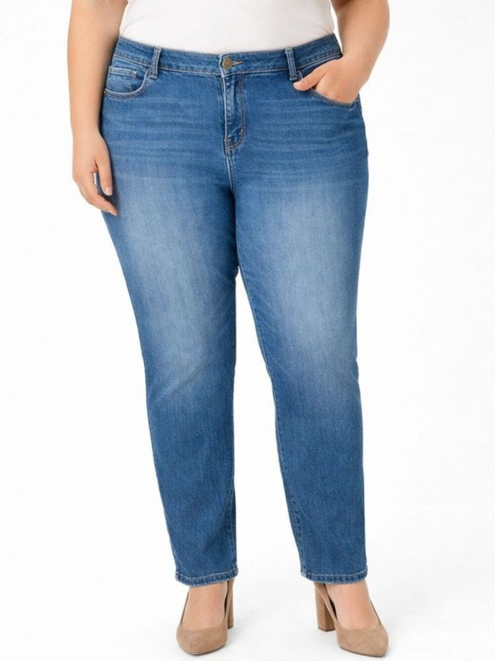 Democracy Womens Jeans Ab Technology Skinny Light Wash Stretch Denim Size 24W